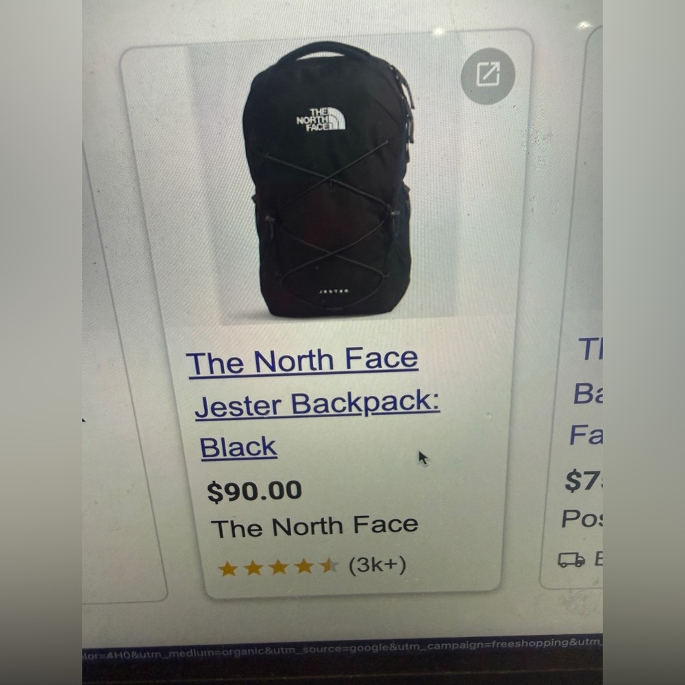 The North Face jester Black Backpack with Logo- perfect condition